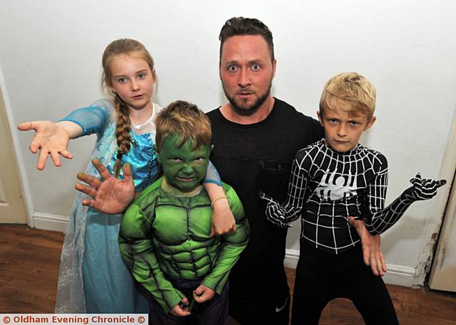 SCARY STUFF: Left to right: Bella Sheridan, Harley Sheridan, Neil Sheridan and Tyler Black