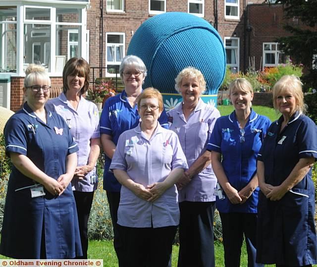 HOSPICE at Home nursing team, left to right, Lindsey Harper, Kath Crossley, Angela Hickson, Carole England, Brenda Harston, Joanne Mills and Julie Hague HOSPICE at Home nursing team, left to right, Lindsey Harper, Kath Crossley, Angela Hickson, Carole England, Brenda Harston, Joanne Mills and Julie Hague