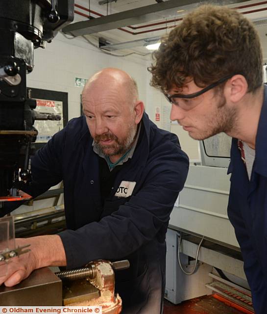 ENGINEERING tutor Martin Lofthouse with student Iain Tompson (22)