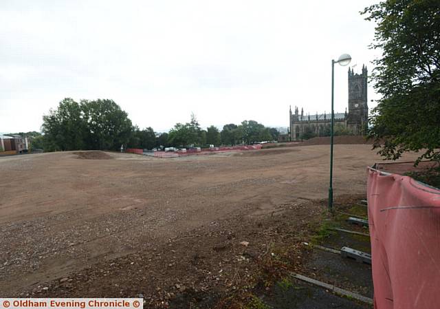 WIDE open space . . . where Oldham Sports Centre once stood