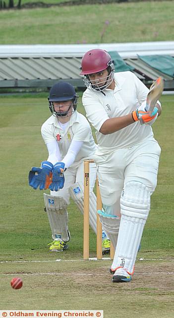 GO FOR IT . . . Abdul Latif (Crompton House) hits a boundary as his team clash in the Year Eight final against Hulme GO FOR IT . . . Abdul Latif (Crompton House) hits a boundary as his team clash in the Year Eight final against Hulme