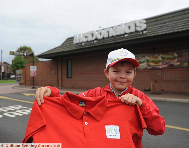 William Fedden returns to Chadderton McDonald's restaurant after his Rio competition experience.