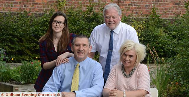 Pride in Oldham nominees, Failsworth and Hollinwood District Team. Left to right, Jodie Henry, Paul McCann, Mike Fleming, Penny Kenworthy.
