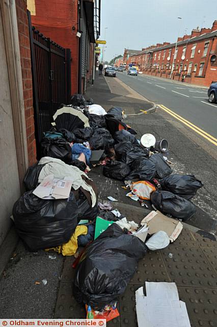 Fly tipping on Ashton Road, Hathershaw.