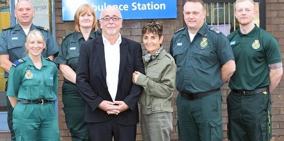 David Pearson and his wife Stella (central) (R-L) Michael Sharp, Lauren Murray, Donna Merrick, Matthew Wrigley, Paul Matthews