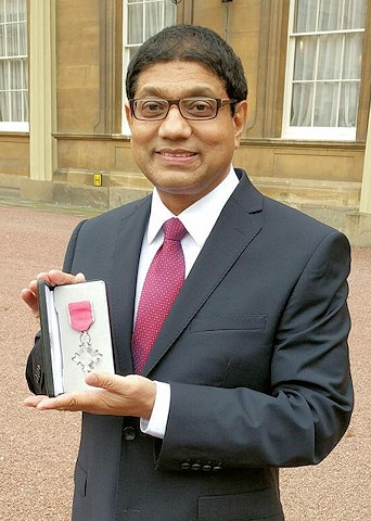 Abdul Jabbar with his MBE