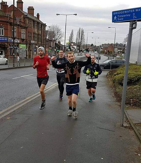 GARETH was joined by supporters for the last leg of his challenge