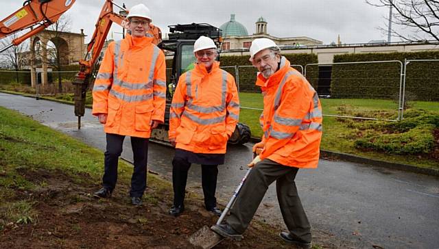 MAKING a start . . . 

Trafford Council leader Sean Anstee, Mayor of Greater Manchester Tony Lloyd and chair of the TfGM Committee Andrew Fender