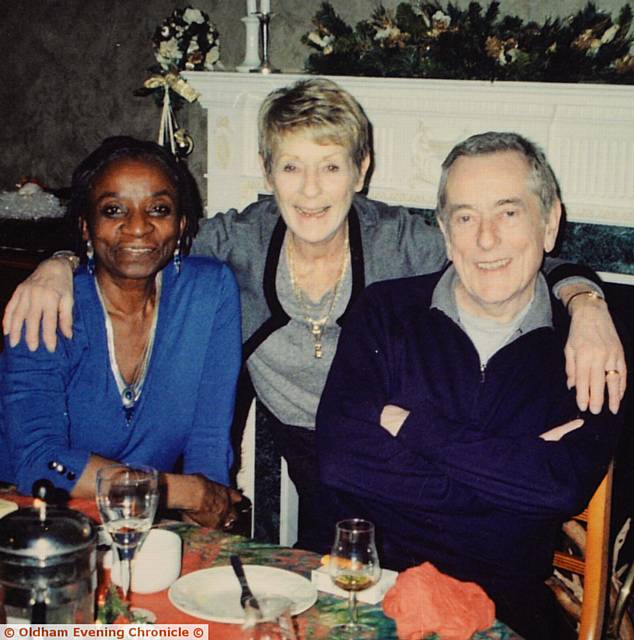 DAVID Richards with sister Evelyn Buckley (centre) and wife Judith