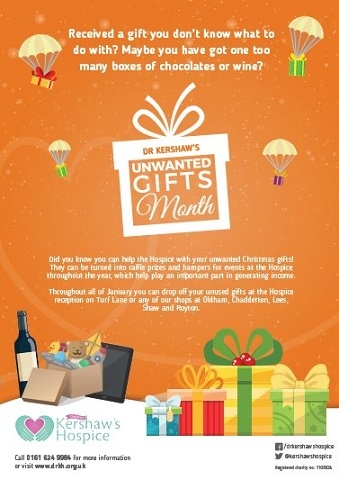 Unwanted Gifts Month for Dr Kershaw's Hospice