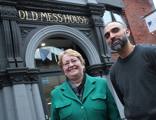 COUNCIL Leader Jean Stretton with Tooth Place owner Dr Amjad Chaudhary