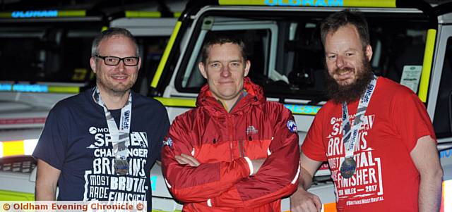 CHALLENGE . . . Iain Airth and David Wyatt with chair of the OMRT Matt Torr, centre CHALLENGE . . . Iain Airth and David Wyatt with chair of the OMRT Matt Torr, centre