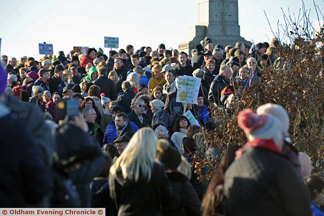 LEAVE our land alone . . . the protest walk 