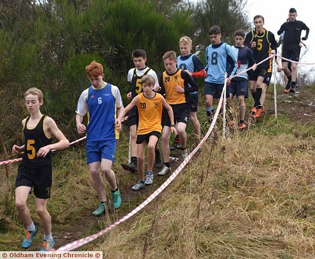 DOWNHILL RUN...The Year Nines tackle a descent