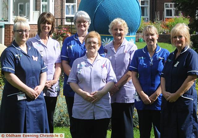 DR Kershaw's Hospice at Home nursing team (from left) Lindsey Harper, Kath Crossley, Angela Hickson, Carole England, Branda Harston, Joanne Mills and Julie Hague