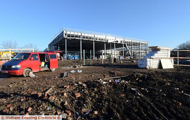 New Audi showroom on Chadderton Way taking shape.