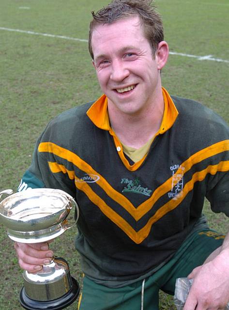 TRIBUTES . . . Steven Crowther after the Standard Cup Final, St Anne's in 2005 TRIBUTES . . . Steven Crowther after the Standard Cup Final, St Anne's in 2005