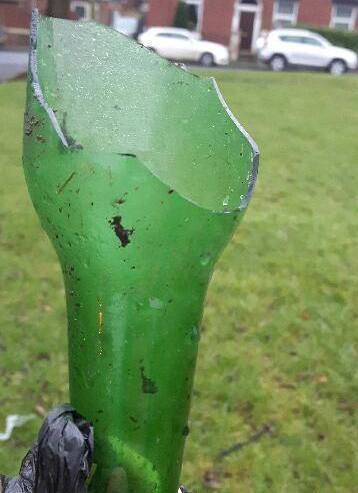 Green space off Bamford Street, Royton which was littered with broken glass.