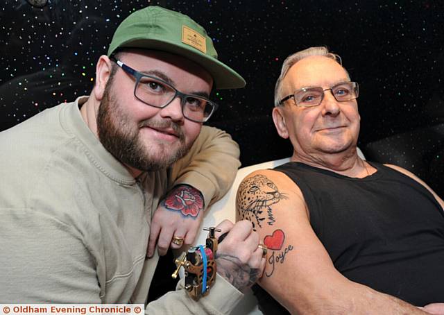 AT THE sharp end . . . tattoo artist Richard and his grandad Geoffrey 