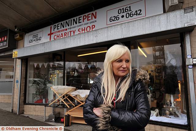 TARGET . . . the charity shop has been vandalised three times to the dismay of manager Karen Dissington