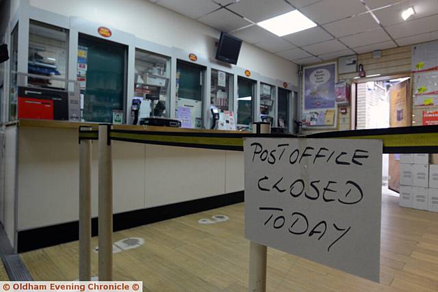 THIEVES dropped into Dr. Kershaw's Hospice charity shop in Chadderton precinct through a hole in the roof, only to smash another hole in the wall to gain entry to the post office next door
