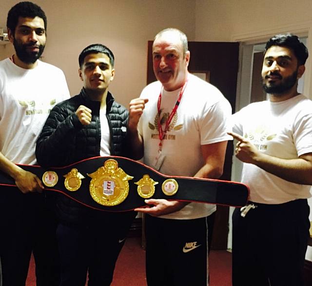 GREAT EFFORT: Aqib Fiaz (second left) with coaches (from left) Ryan Lawson, Joe Pennington and Asam Fiaz