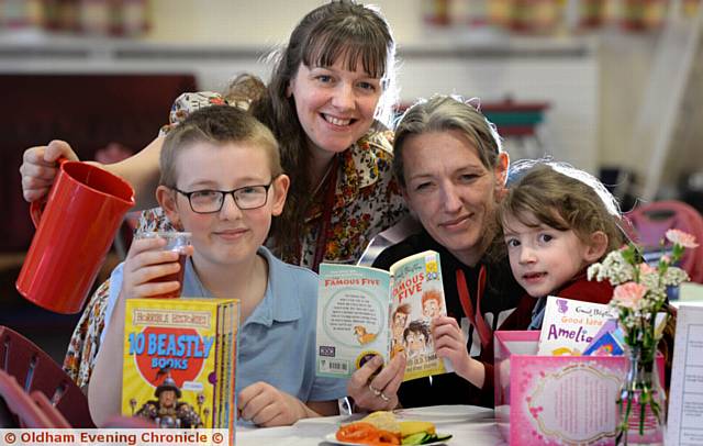 REFRESHING . . . The Wood Family, from left, Deegan Wood, teacher Sarah Davies, mum Gemma Wood and Demi Wood