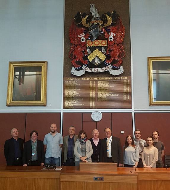 VISITORS from across Europe at Oldham's Civic Centre