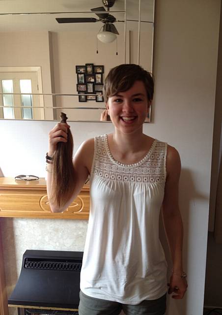 CHLOE donated her hair to a children's cancer charity 