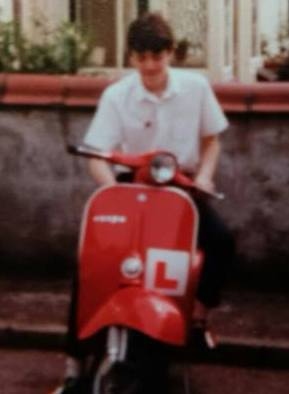 FLASHBACK: Simon on the Vespa back in 1983