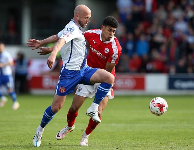 FAN SALUTE: Walsall's James O'Connor (front) 