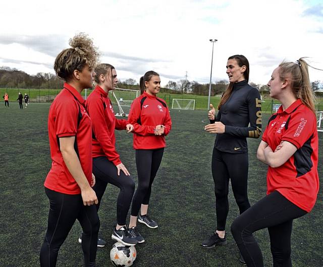 JILL Scott coaches players at Hopwood Hall College