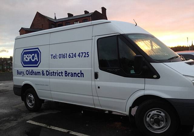 The RSPCA van was parked in the Weavers Arms car park when it was stolen.