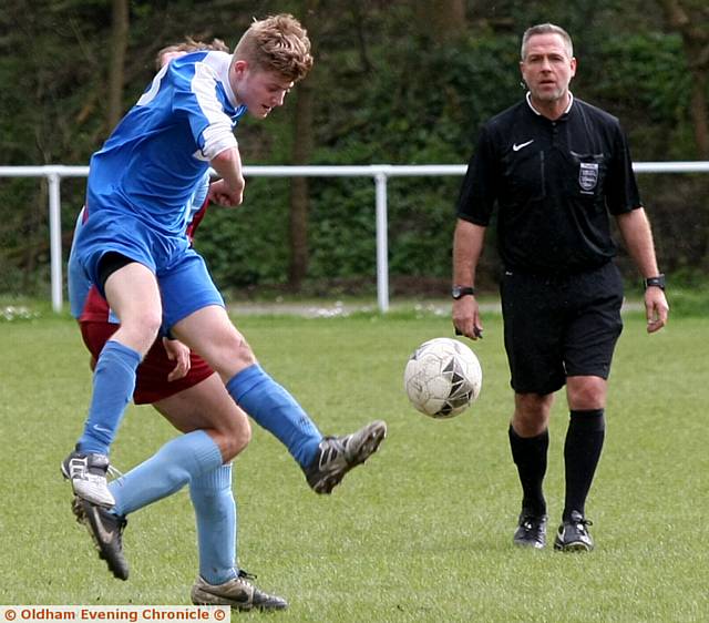 GETTING IT CLEAR . . . Uppermill's Tom Gallagher
