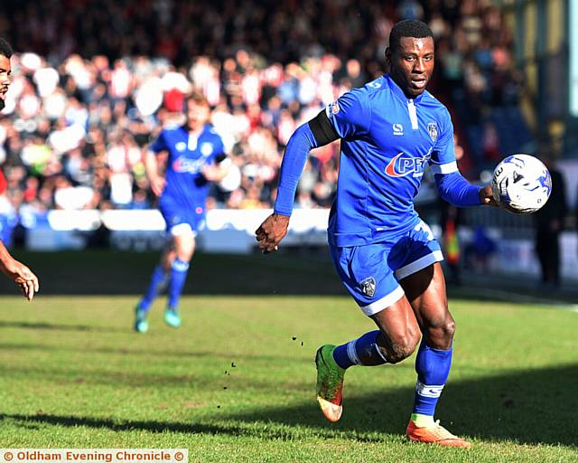 TOPE OBADEYI . . . the forward has scored two goals since his arrival from Dundee United on deadline day