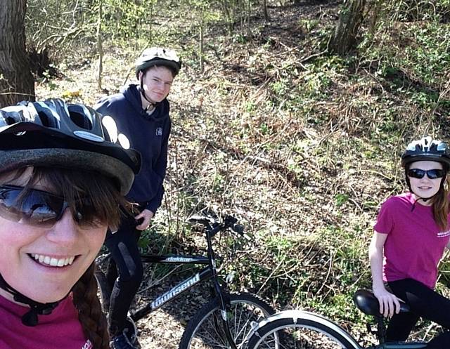 KATIE Ducklin (36) with her children Devon (15) and Freya (13) 