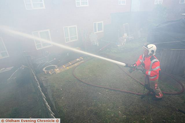 Three houses caught fire, Woodstock street, Oldham.