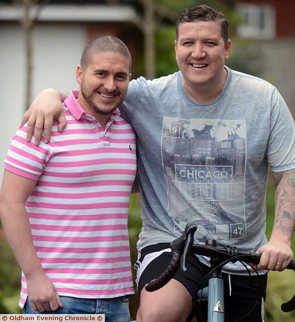 CYCLE challenge . . . Marcel (right) and neighbour Neil CYCLE challenge . . . Marcel (right) and neighbour Neil