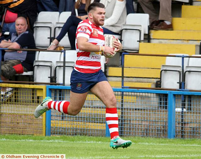 DAVE HEWITT . . . scored one of two Oldham tries in the defeat at Bradford.