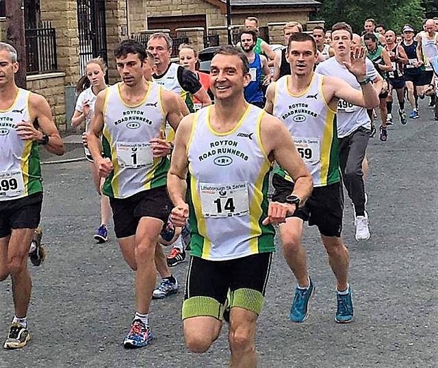 FLEET OF FOOT . . . a posse of Royton Road Runners at the Littleborough 5K