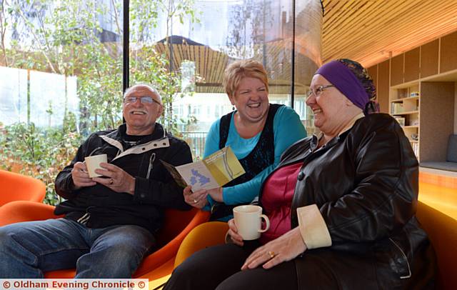 BREW with a view for, left to right, Jim Shaw, Bernie Byrne and Margaret Shaw