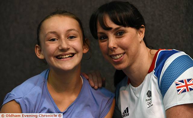 Acacia meet Olympic medalist Beth Tweddle. Photo by Darren Robinson