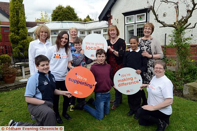BACK left to right, Sue Flanagan (Holroyd Foundation), Alison Hughes (head of learning), Zoe Thompson (proprietor and head of development), Ros Hayes (learning mentor). Centre: Susan Pownall (Action Oldham), Jayden Whyatt, Marley Servio. Front:, Matthew Persse, Harry Gibbins, Jane Glaysher-White (Action Together)