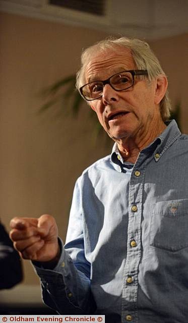 IN FULL FLOW . . . Ken Loach (pictured) makes his point.