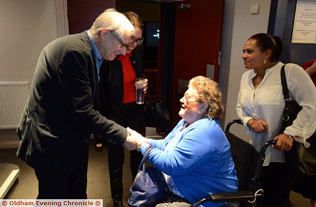 WARM WELCOME Ken Loach meets Maureen Price.