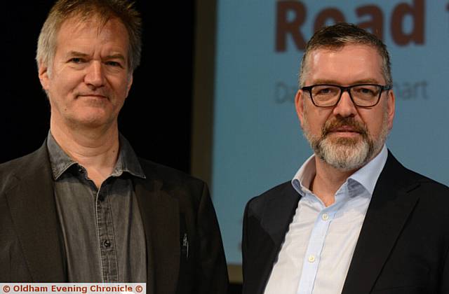 Author David Goodhart (left) with Oldham College principal Alun Francis