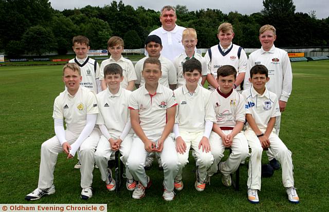 UNDER-12s ON PARADE . . . team manager, Gary Kershaw (back). Middle row: Jacob Pauline (left), Jacob Holt, Adam Ali, Jack Fawcett , Adam Chadwick, Lucas Selby. Front row: Neasan Shipley (left), Alfie McMylor, Mason Everton, Joe Aston, George Barnes, Will Potts