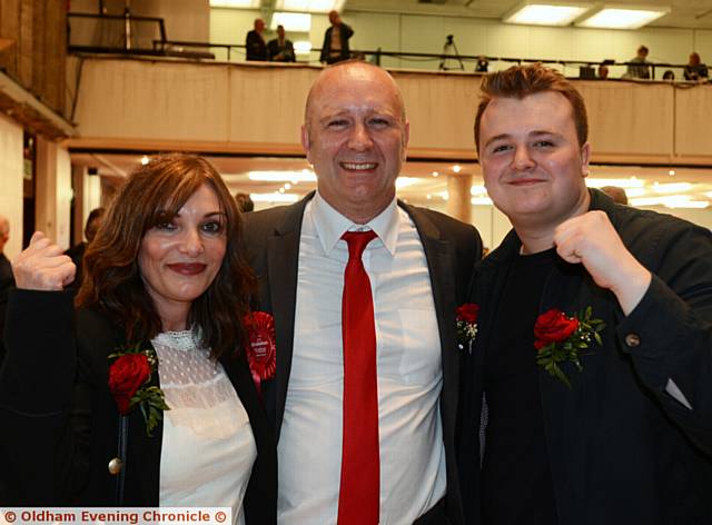 ROYTON NORTH WINNER . . . Clint Phythian with wife Susan and son Kyle.