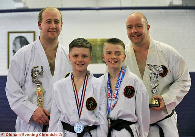 BIG SMILES . . . pictured (left to right): Danyel Williamson, Levi Taylor, Luke Walster and Ben Walster
