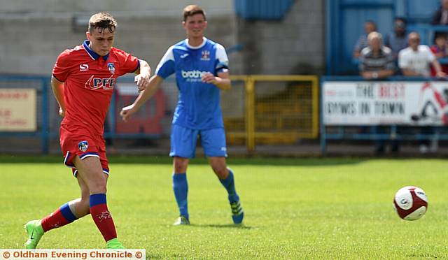 RYAN Leonard drills home Athletic's opening goal